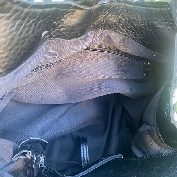 Black and White Woven Faux Leather Handbag - Picture 7 of 15